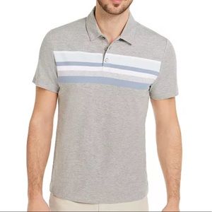 *ALFANI* Gray Striped Polo Shirt
